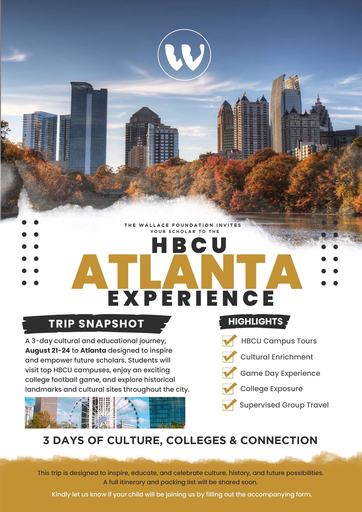 Flyer for HBCU Atlanta Experience