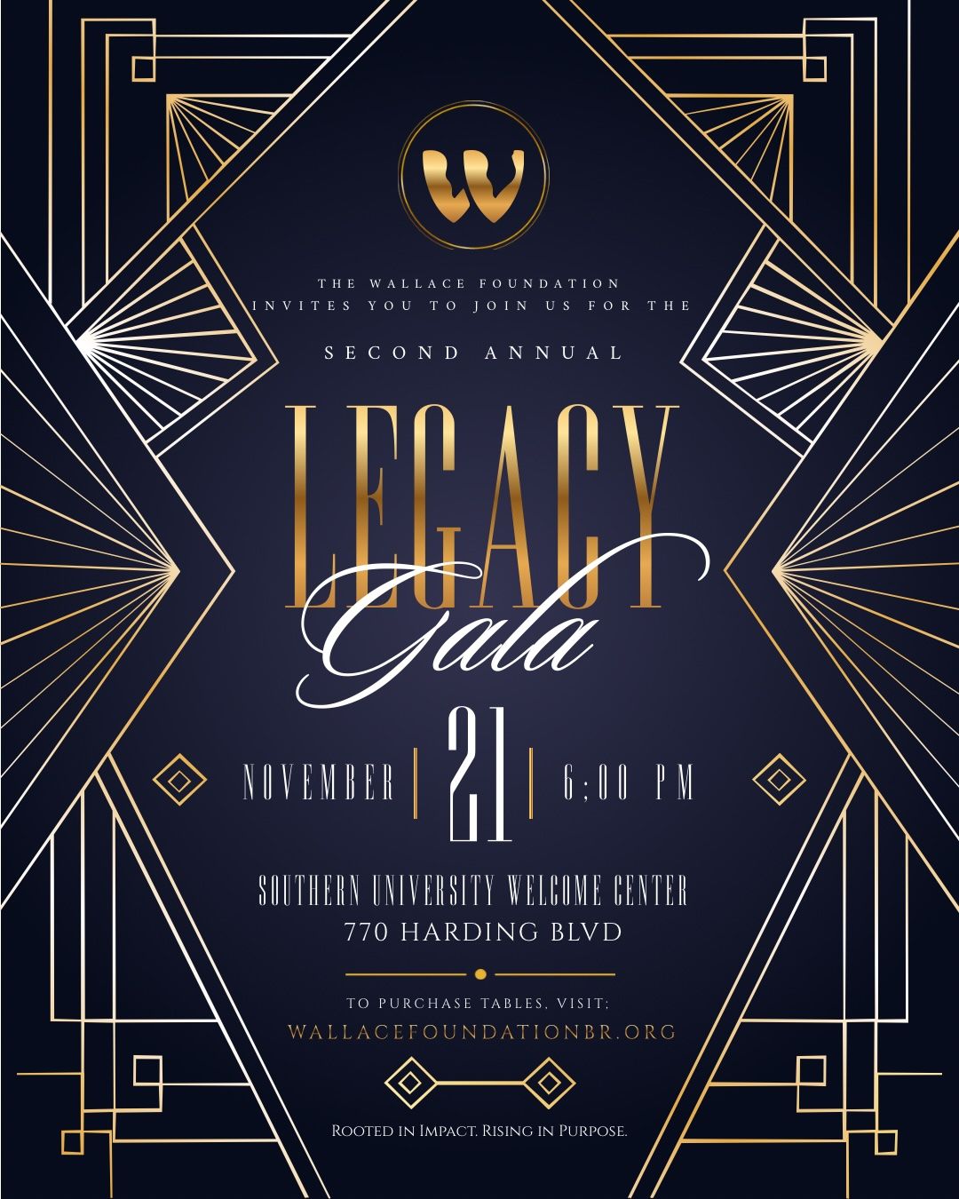 Flyer for The Wallace Foundation Legacy Gala